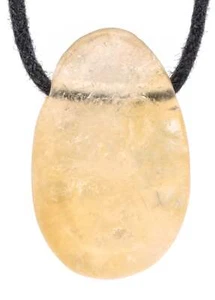 Citrino (nacido) Colgante gota perforado con cinta de algodón | Joyería de piedras preciosas - Imagen 1 de 5