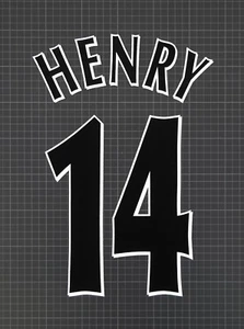 HENRY #14 1997-2007 Player Size Champions League Black Nameset Lextra - Picture 1 of 1