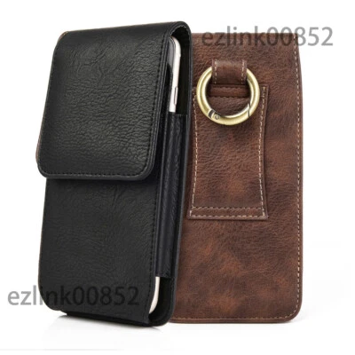 For Cell Phone Vertical Leather Carrying Pouch Holster Belt Loop Case Cover - Image 1 of 4
