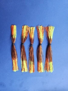 5 gonne in silicone zucca/arancione punta tabella 5-217-218 esca spinnerbait attacco - Foto 1 di 1