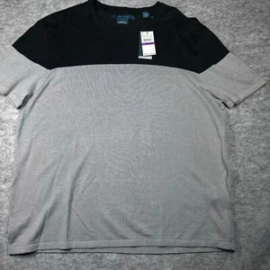 Camisa Perry Ellis Para Hombres XXL Mezcla de Lino Manga Corta Negra y Gris Precio de venta sugerido por el fabricante $75 - Imagen 1 de 8