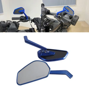 Pair Blue Left&Right Rearview Side Mirrors For Harley Touring Road King Softail - Picture 1 of 10