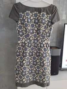 Prada Italy Floral Gray Blue White Silk Cotton Mini Dress Top Blouse Sz 38 XS - Picture 1 of 18