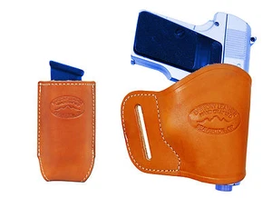 NEW Barsony Tan Leather Yaqui Holster + Mag Pouch Walther, SIG Mini-Pocket 22 25 - Picture 1 of 1