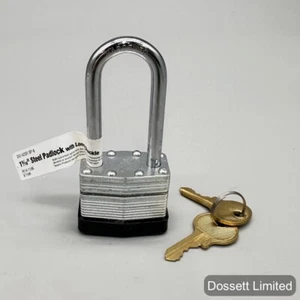 40mm 1-9/16 in Steel Padlock with Keys, Long Shackle, 242-42001 BP-8 - Picture 1 of 5