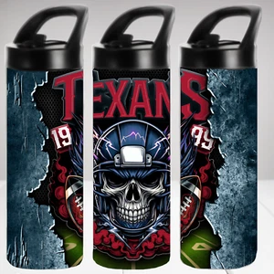 Houston Texans Skull 20 oz Stainless Steel Insulated Water Bottle - Picture 1 of 1