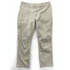 Patagonia Womens Cargo Pants Beige Mid Rise Pockets 100% Cotton Zipper 14 - Picture 1 of 8