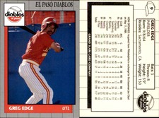 Greg Edge 1990 Grand Slam El Paso Diablos #9 Card *AutographDen*