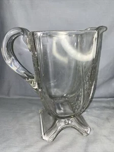 Vintage Adam's Crossroads "Ashman" Etched Glass Decorated Pitcher - Picture 1 of 6