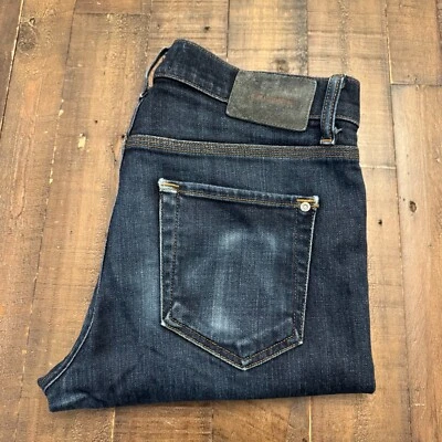Baldwin Henley Selvedge Indigo Raw Slim Straight Denim Jeans 31x32 Button Fly - Image 1 of 4