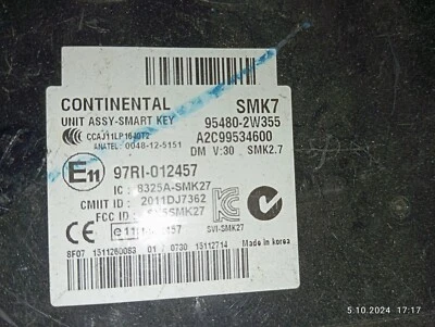 HYUNDAI SANTA Fe MK3 Smart Key Module LHD 95480-2W355 954802W355 Test Europe - Imagen 1 de 2