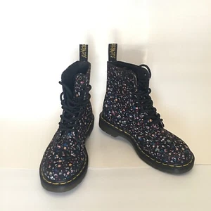 Doc Dr. Martens AirWair Women's Page Courtney Floral Combat Lace Up Boots Size 6 - Picture 1 of 17