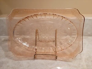 Vintage Pink Depression Glass Serving Dish 1930's - Picture 1 of 7