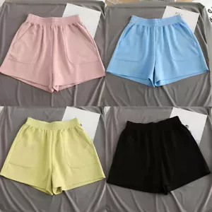 Womens Wide Leg Shorts High Waist Casual Loose Sport Gym Short Pants Solid # - Picture 1 of 16