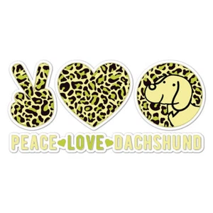 Calcomanía adhesiva Peace Love Dachshund - Imagen 1 de 3