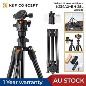 K&F Concept 15-63" Camera Tripod Aluminum With 360° Ball Head 17.64lbs/8kg Load - Picture 1 of 12