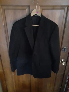 Chaps 38R 100% Wool Black 2 Button Sports Coat Suit Jacket nice - Picture 1 of 7