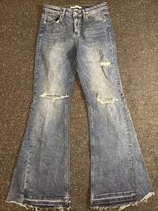 Pantalones de mezclilla acampanados desgastados Altar’D State para mujer talla 31 (31x32) campana rasgada - Imagen 1 de 18