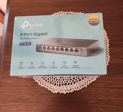 TP-LINK TL-SG108 8-Port Switch 10/100/1000Mbps Switch - Image 1 of 3