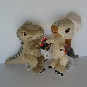 Paquete de 2 peluches de dinosaurios coleccionables Jurassic World Rebirth 7,5 pulgadas - Imagen 1 de 12