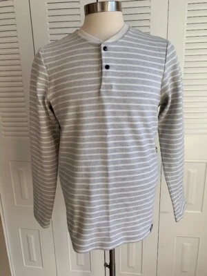 Pullover Scotch & Soda Henley Manga Larga Gris Rayas Talla M Foto 1 de 4