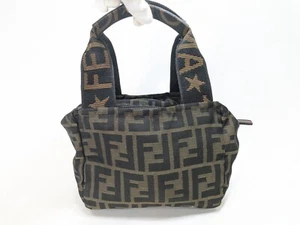 FENDI Zucca Mini Handbag Tote bag Pouch Nylon Brown - Picture 1 of 24