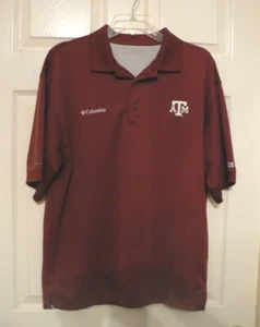 Texas A&M Columbia Pullover shirt Collegiate Vented PGA Size L -XL Short Sleeve - Picture 1 of 4