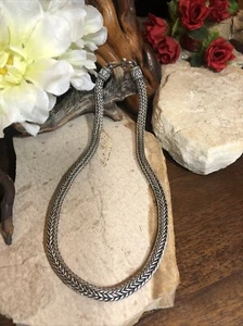 23. Vintage Bali Sterling 925 Wheat Chain Link Heavy Thick Necklace 16 3/4", 81g - Picture 1 of 11
