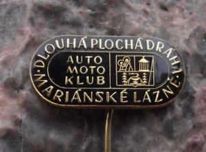 Antique AMK Auto Moto Klub Marianske Lazne Motorcycle Speedway Track Pin Badge - Picture 1 of 3