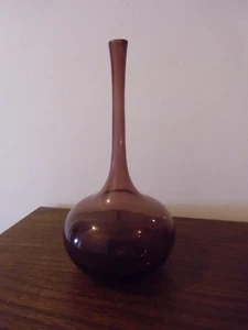 Claude Morin Dieulefit vase bouteille verre violet signée , 28 cm - Imagen 1 de 6