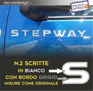 2 Adesivi replica scritta STEPWAY DACIA SANDERO portiera auto sportello decals  - Imagen 1 de 1