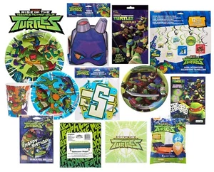 TMNT TEENAGE MUTANT NINJA TURTLES Plates Napkins Cups Balloons Tablecover Banner - Picture 1 of 20