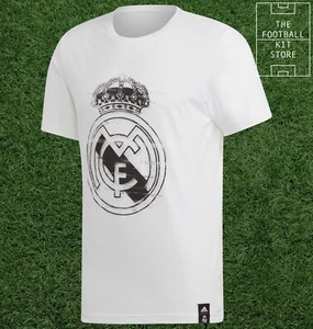 Real Madrid DNA Mens T-Shirt - Official adidas Tee - White - Black Friday Sale - Picture 1 of 9