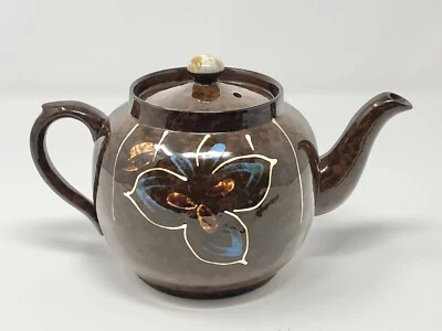 Bule de porcelana cerâmica vintage preço Kensington marrom Betty arte popular Inglaterra - Imagem 1 de 4