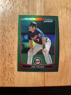 Joe Mauer 2012 Bowman Chrome Green Refractor SP Minnesota Twins HOF! - Image 1 of 2