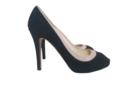 L.K. BOMBAS BENNETT PEEPTOE PUNTA ABIERTA NEGRO-ROSA GAMUZA MUJER TALLA 37.5/7 Foto 1 de 4