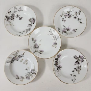 5 Vintage Charles Field Haviland Limoge Flowers Berry Bowls - 4 7/8" - Picture 1 of 9