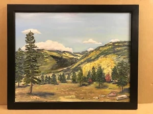 Collina campagna pini foresta paesaggio 22x28 Gossett dipinto olio originale arte - Foto 1 di 5