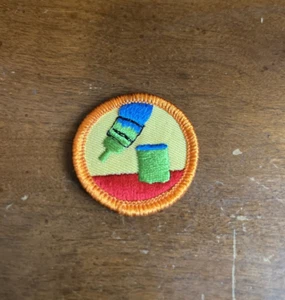 Vintage Junior Girl Scout Badge Do It Yourself Orange Border 1980-2000 - Picture 1 of 2