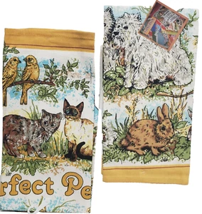 2 diferentes toallas de té de cocina Jumbo (20"x30") ANIMALES, MASCOTAS PERFECTAS, Shayan's - Imagen 1 de 19