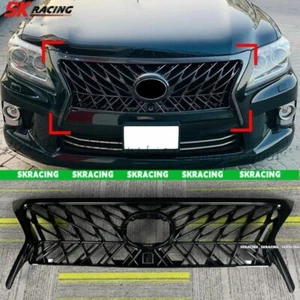 Glossy Black To Sport Look Front Bumper Grilles Body kit Fits 13-15 LEXUS LX570 - Picture 1 of 17