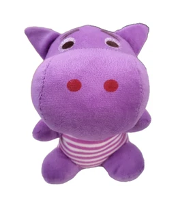 Carnival Prize Plush Hippopotamus 7" Purple Toy Pink White Striped 18cm Claw Win - Picture 1 of 5