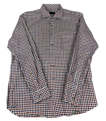 Camisa Bobby Jones Manga Larga 1930 Tobin Grid, Rojo Blanco y Azul, Para Hombre Talla XL Foto 1 de 4