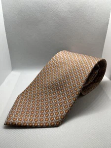 Corbata de cuello Milano 100 % seda estampada hecha a mano azul geométrica para hombre 4 X 56 ins - Imagen 1 de 6