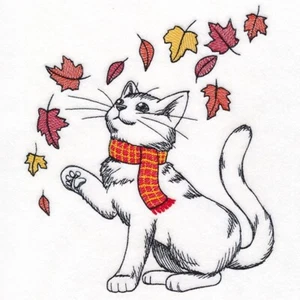 Fall Delights Cat Bath TOWEL EMBROIDERED - Picture 1 of 2