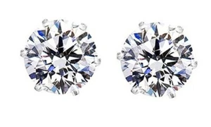 Borchie cristallo 2,00 CTW con elementi Swarovski in argento sterling gioielli da donna - Foto 1 di 2