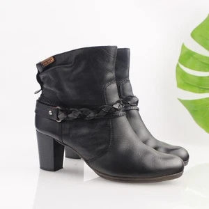 Stivaletto donna Pikolinos Verona taglia 40 9,5 nero pelle moto western treccia - Foto 1 di 16