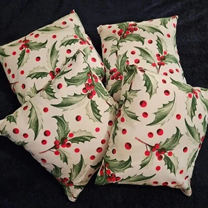 Set of 4 handmade Holly 14 inch cushions - Picture 1 of 1