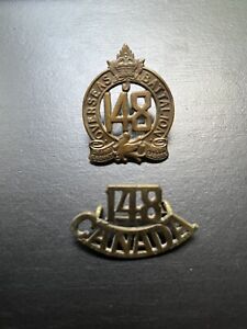 Ww1 Canadian Cef 148th Battalion Cap Badge * Title Found In France