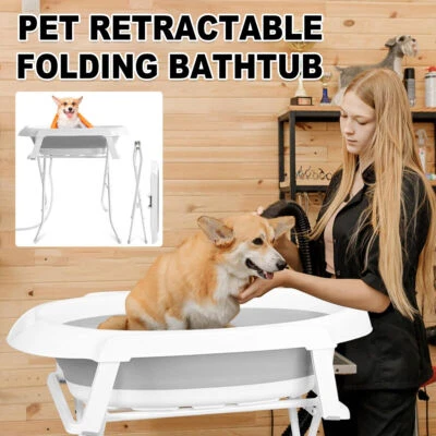 Pet Bath Tub Elevated Stand for Cats and Puppies Portable Bathing Tub for Pets - image 1 of 4